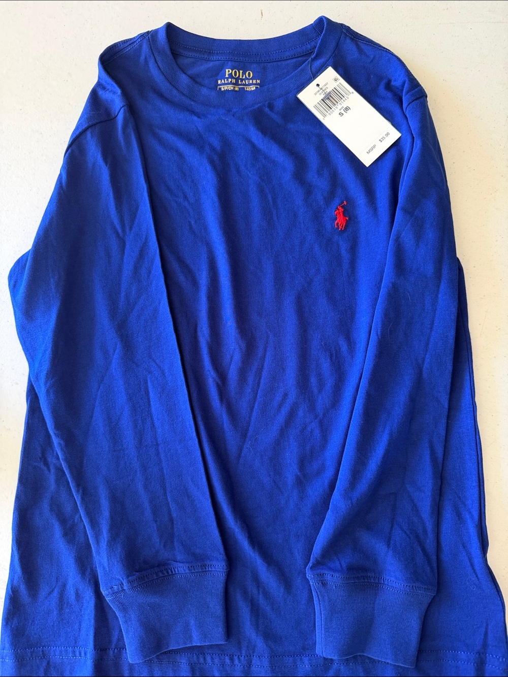 Polo by Ralph Lauren Crewneck Sweater in Royal Blue with Red Pony
